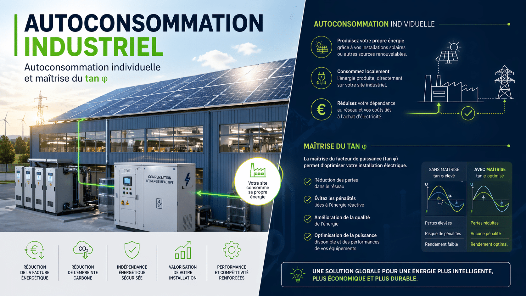 Autoconsommation Industriel autoconsommation individuelle et maîtrise du tan φ