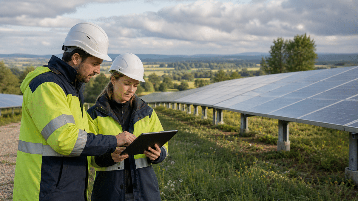 Contrôle technique d’un parc photovoltaïque au sol pour l’exemption ENAF