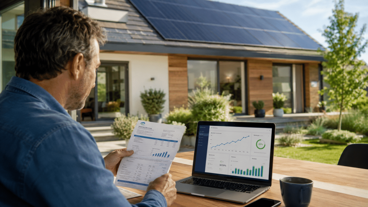 Autoconsommation solaire dans une maison équipée de panneaux photovoltaïques pour réduire l’impact de la hausse du prix de l’électricité