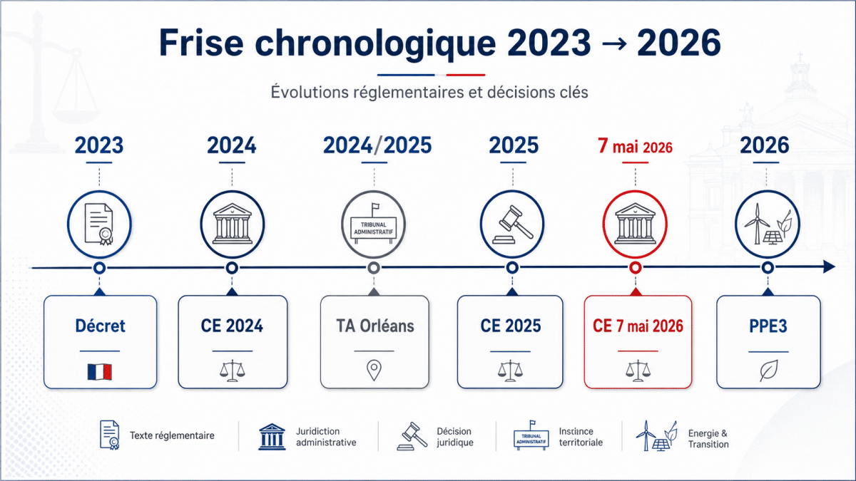 Chronologie des évolutions juridiques de la RIIPM photovoltaïque 2023-2026