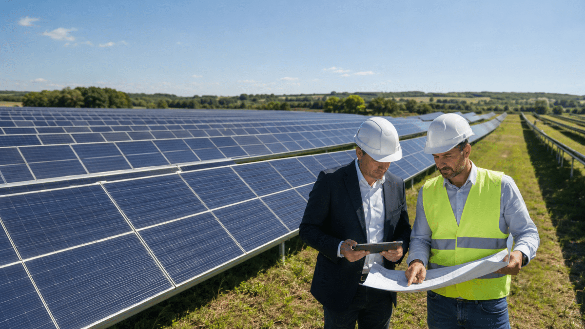 Inspection d’une centrale photovoltaïque existante avant acquisition avec analyse technique et audit du parc solaire